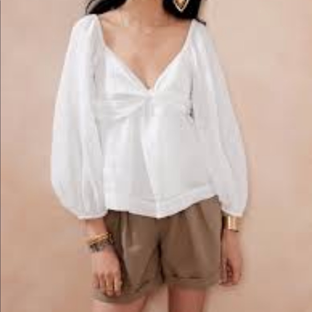 BANANA REPUBLIC RAMIE TWIST-FRONT SHIRT